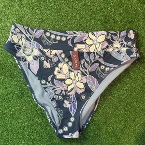 Adore Me Purple and Blue Floral Swim Bikini Bottoms